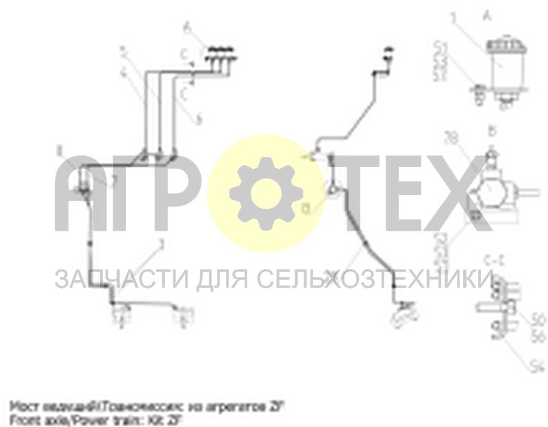 Чертеж Рабочая тормозная система (100.04.04.000Ф)